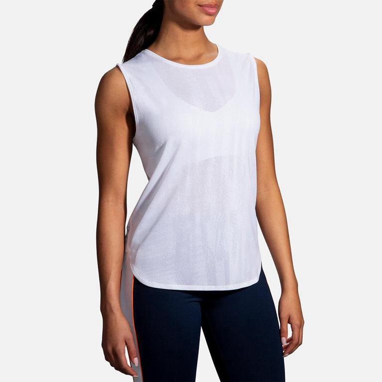 Brooks Women's Spirit Running Tank Top - White (YPEQ94203)